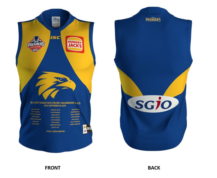 West Coast Eagles 2018 Youth Premiers Guernsey