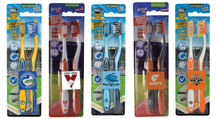 NRL and AFL Toothbrushes