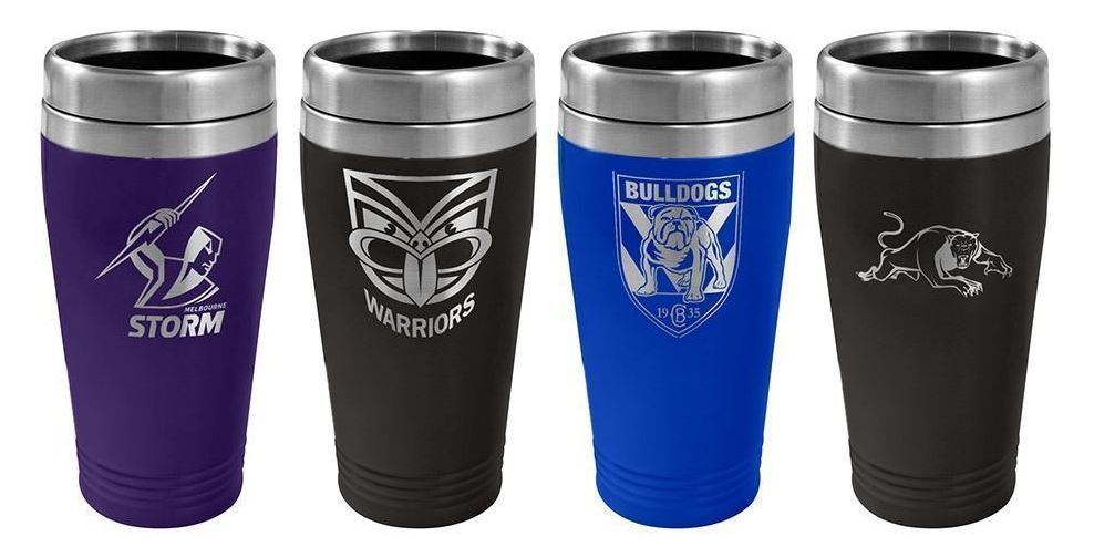 NRL Team Logo Stainless Steel Double Wall 450ml Travel Mug Cup
