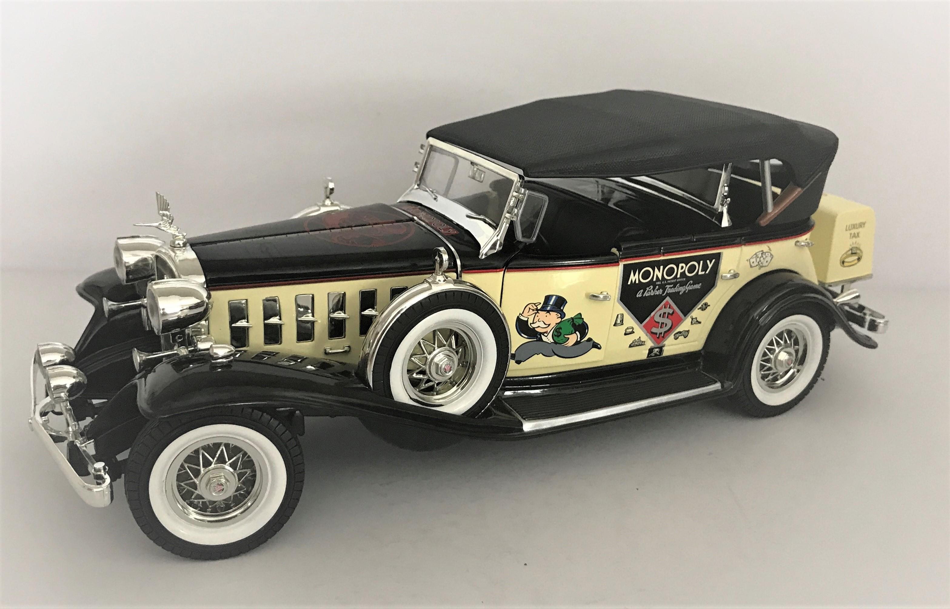1932 Cadillac V16 Sports Phaeton Mr Monopoly With Resin Figure 1:18 Scale Die Cast Metal Model Car
