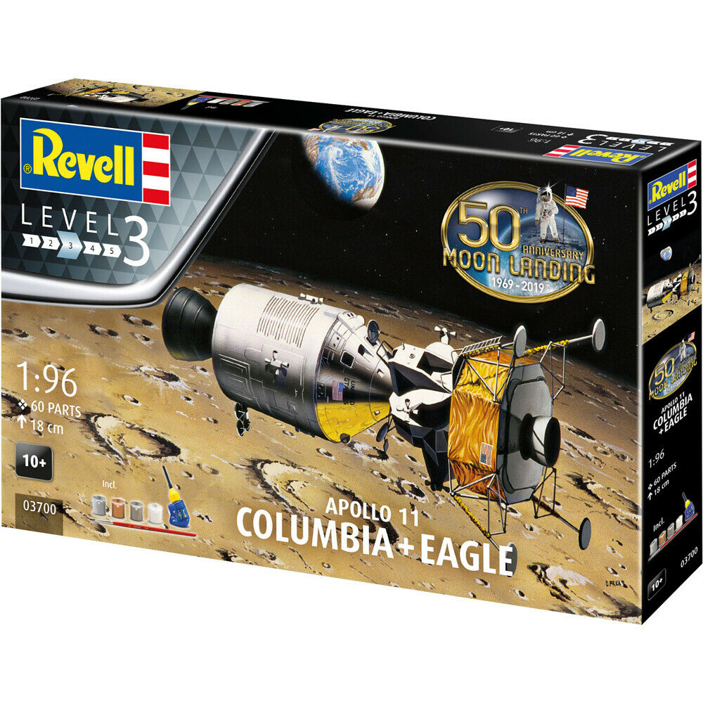 Apollo 11 Columbia & Eagle Revell Plastic Model Kit 1:96 Scale 50th Anniversary Of The Moon Landing 