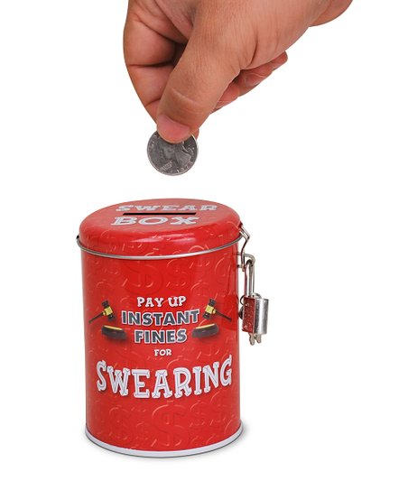 Pay Up Instant Fines For Swearing Box Tin Lockable Moneybox Novelty Gift Idea