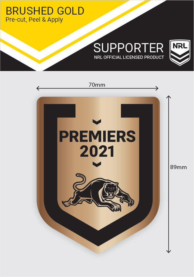 Penrith Panthers 2021 NRL Premiers Brushed Gold Decal Sticker