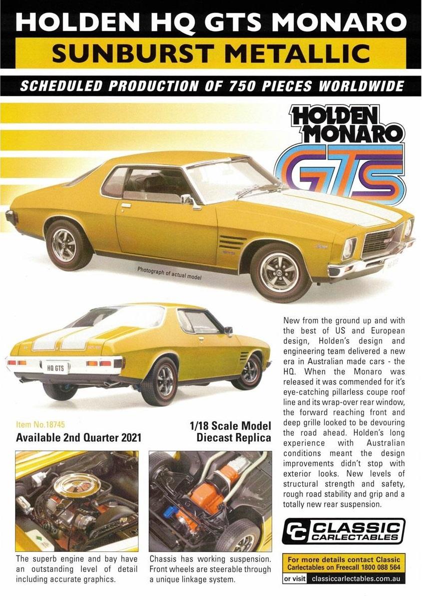 Holden HQ GTS Monaro Sunburst Metallic Die Cast 