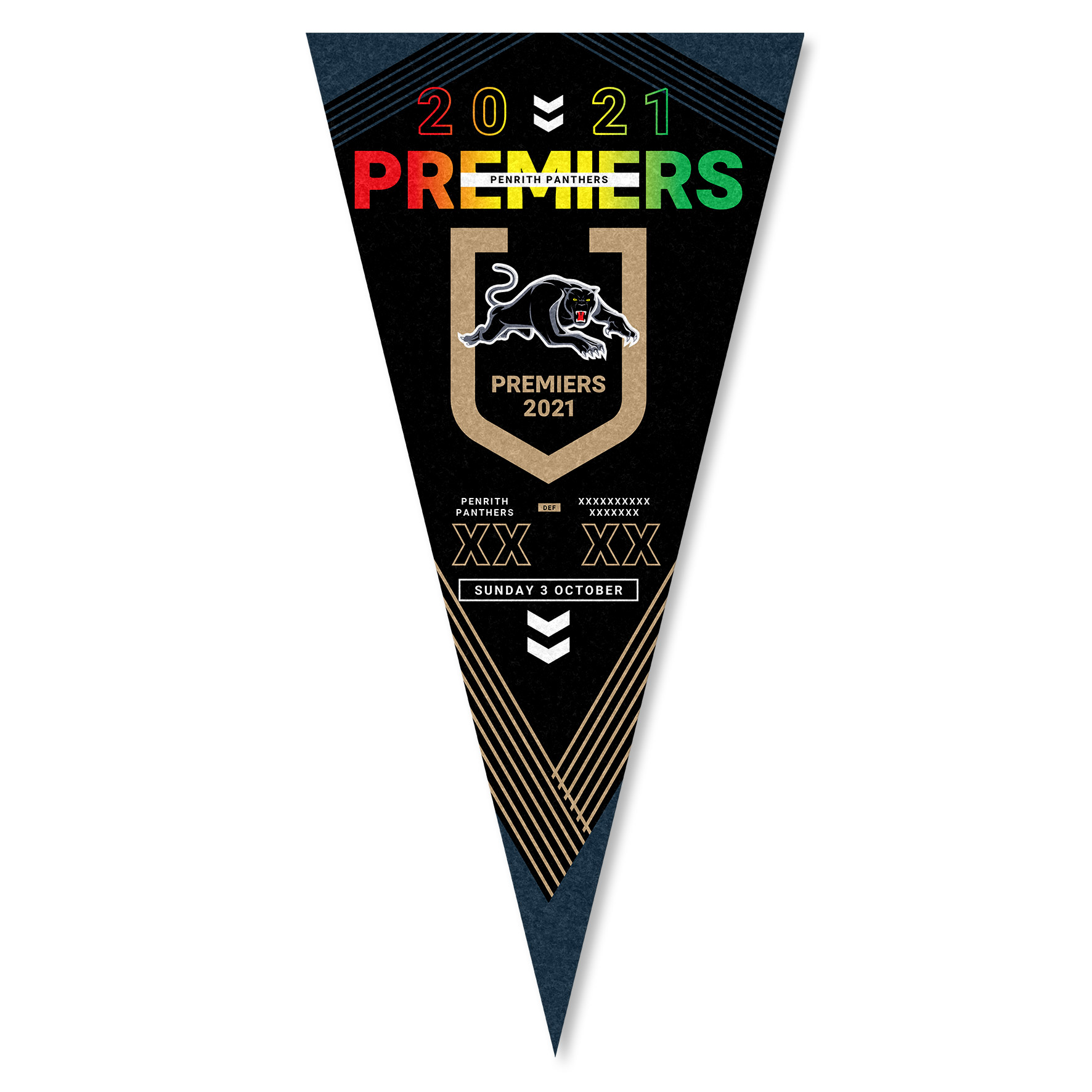 Penrith Panthers 2021 NRL Premiers Felt Wall Pennant Banner Flag
