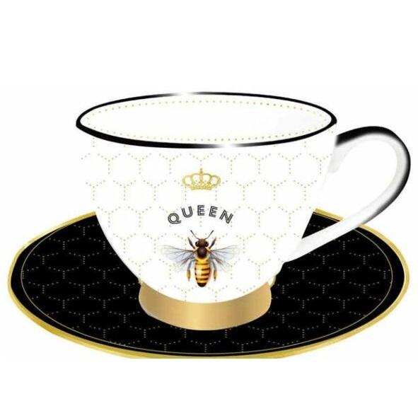 Queen Bee Bone China 200ml Tea Cup & Saucer Set