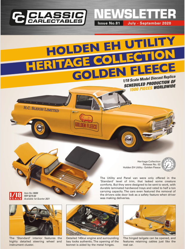 PRE ORDER - Holden EH Utility Golden Fleece Heritage Collection 1:18 Scale Model Car (FULL PRICE - $279.00*)