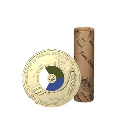 2020 Roll Of $2 75th Anniversary Of World War II  Coloured Uncirculated Coin (25 Coins Per Roll)
