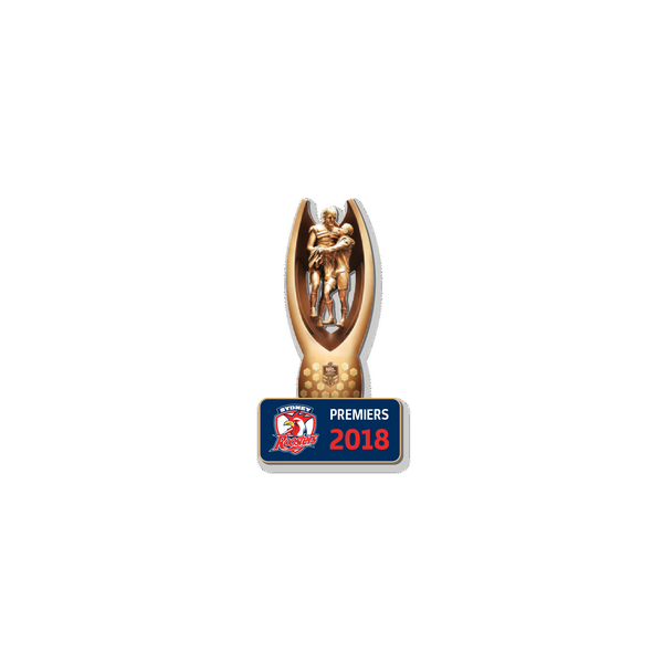 2018 Roosters Premiers Trophy Lapel Pin Badge