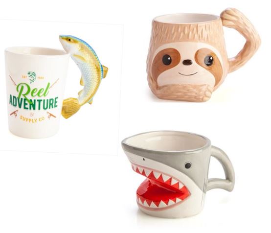 Assorted 3D Moulded Coffee Mugs