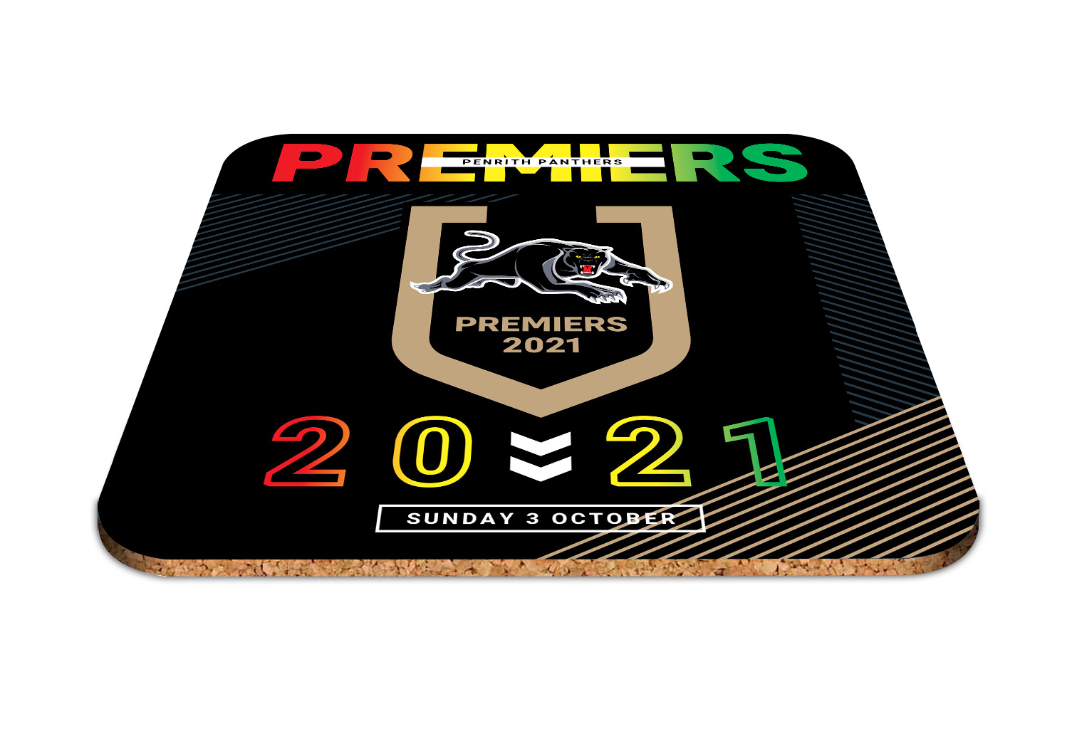 Penrith Panthers 2021 NRL Premiers Single Cork Back Coaster