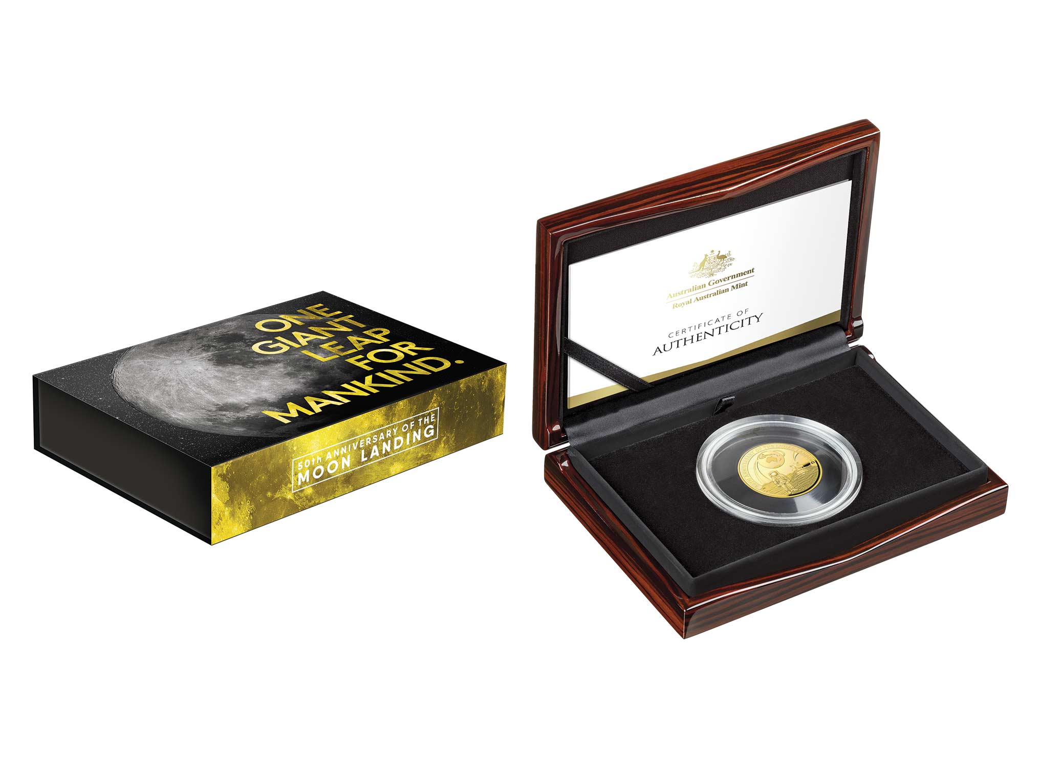 2019 $100 50th Anniversary of the Lunar Landing Gold Proof Domed Moon Coin