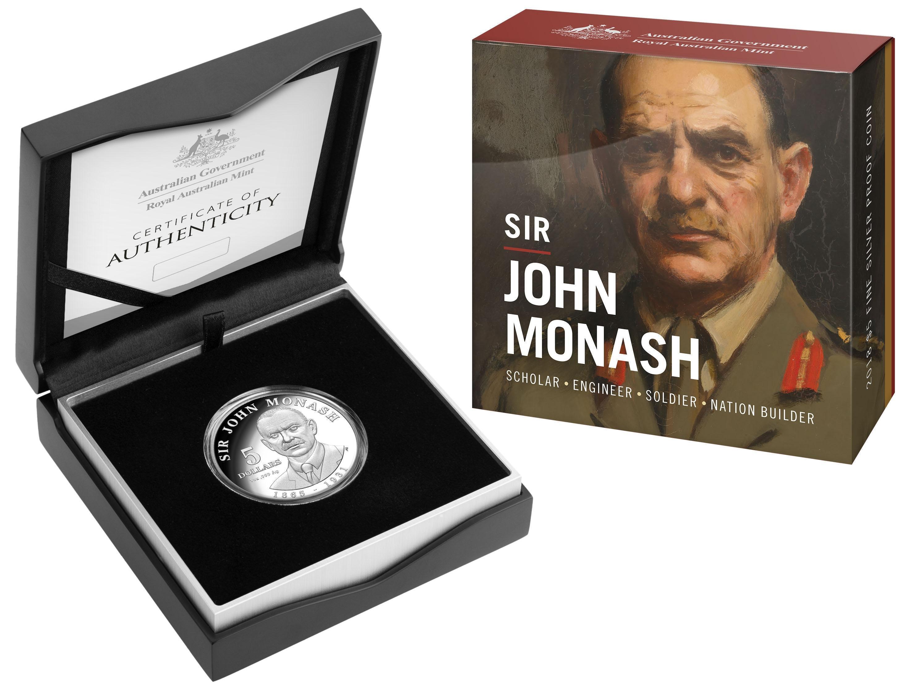 2018 Sir John Monash 2018 $5 Fine Silver Proof Coin