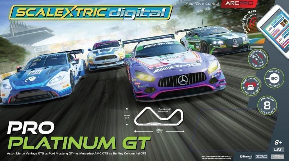 Scalextric Digital Arc Pro Platimnum GT 1:32 Scale Track, Cars and Controller Included Model Slot Car