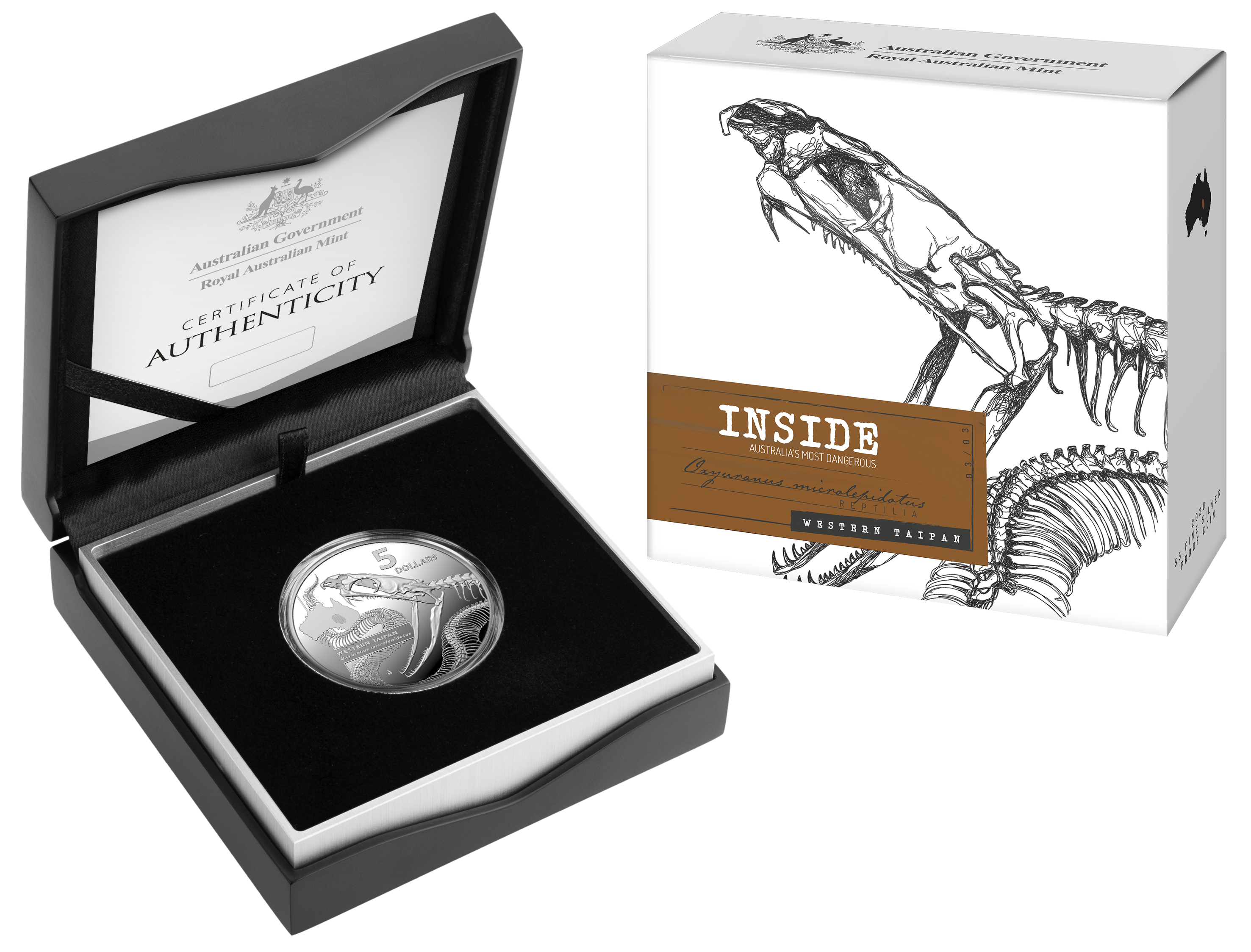 2020 $5 Western Taipan - Inside Australia's Most Dangerous  1oz Silver Proof Coin