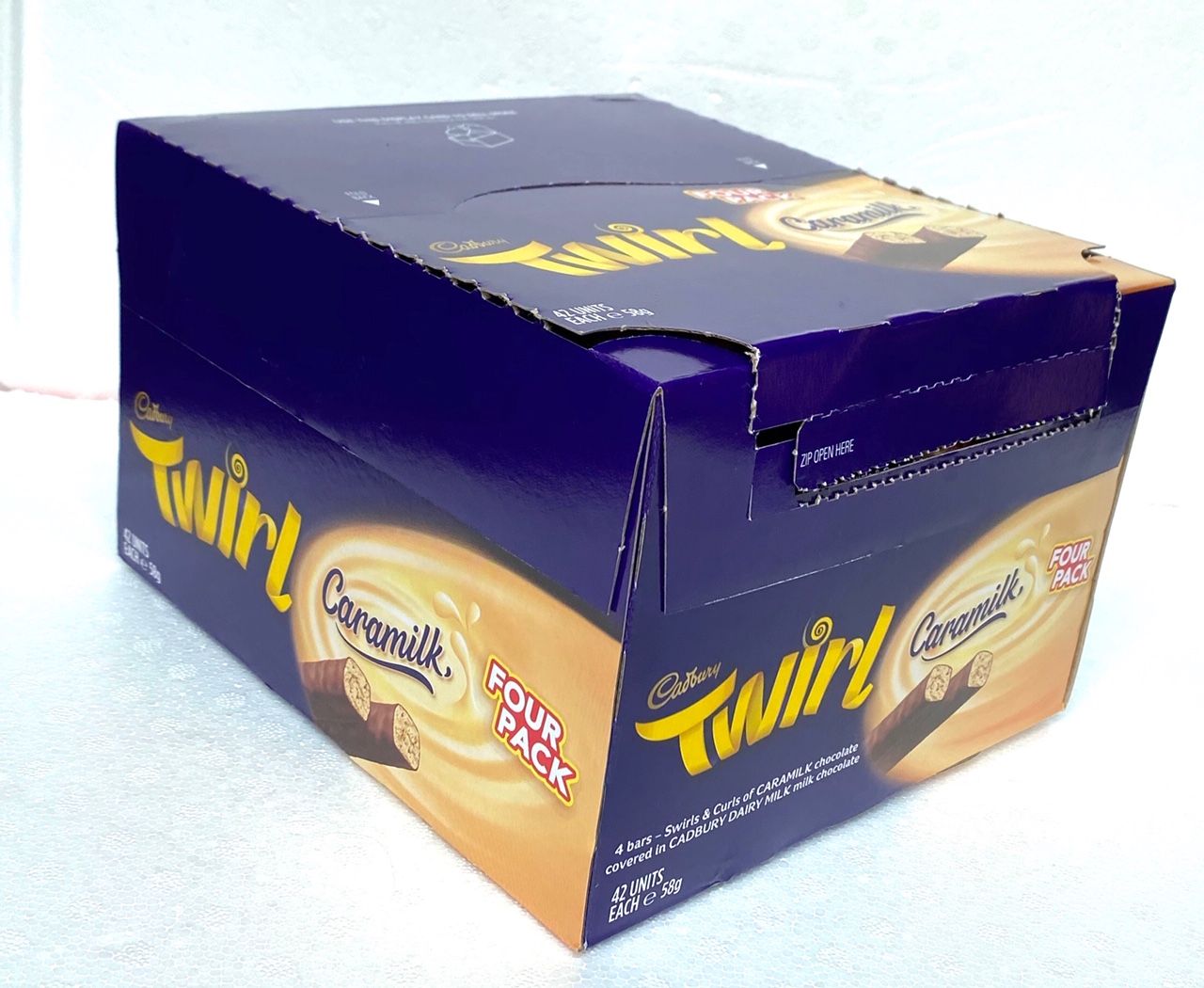 Box of 42 58g King Size Bars of Cadbury Caramilk Twirls Limitied Edition