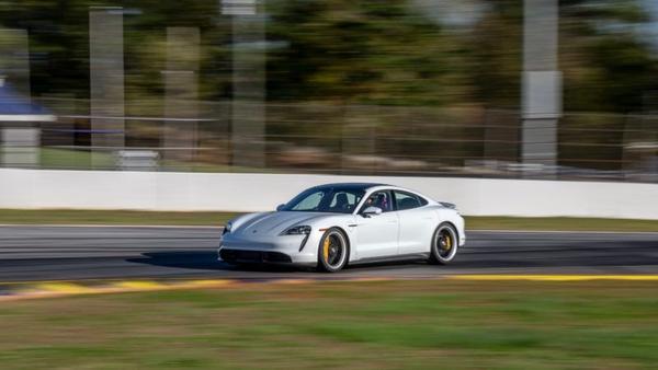 Porsche Taycan on track