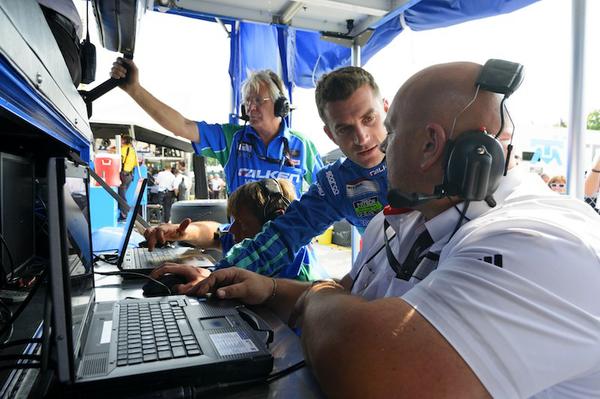 Bryan Sellers talking to race engineer