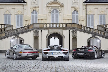 Porsche 918 Spyder, 959 and Carrera GT