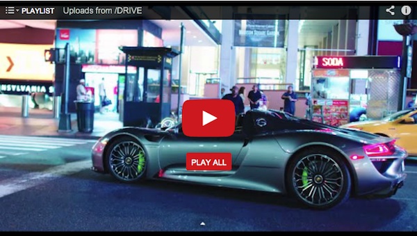 Porsche 918 driving electric in  manhattan