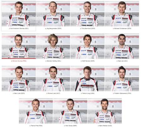 2016 porsche factory drivers
