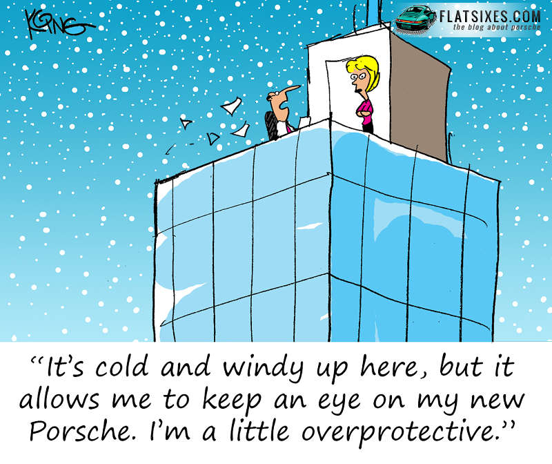 Porsche winter cartoon