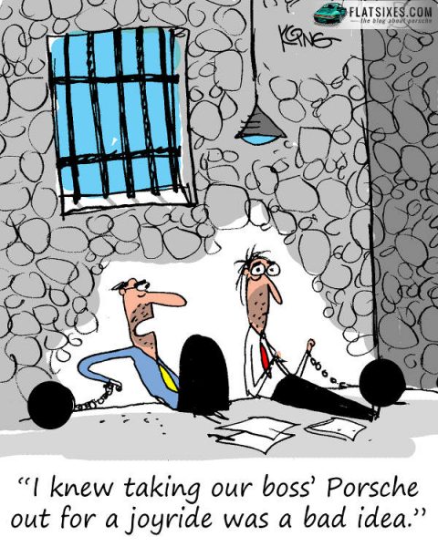 Porsche printed cartoon
