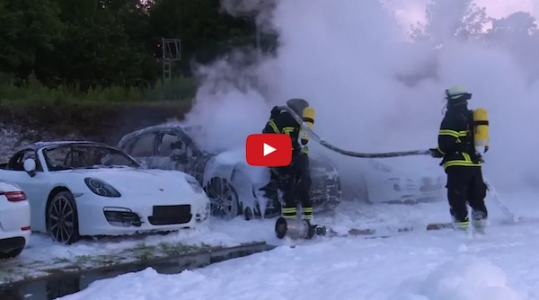 porsches destroyed by fire