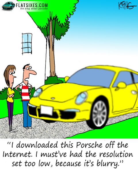 Porsche printed cartoon