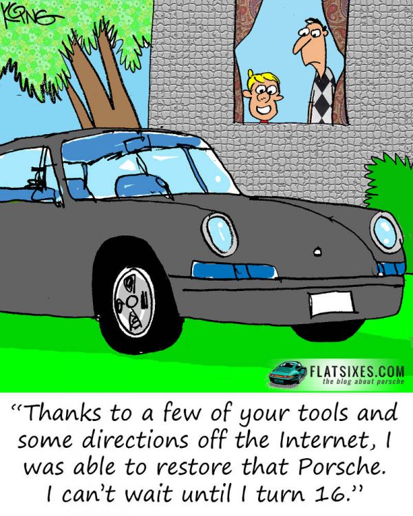 Porsche printed cartoon