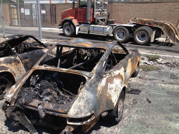 Porsche 911 RSR burns