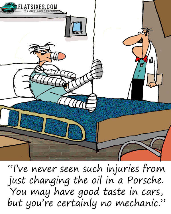 PORSCHE CARTOON Mechanic
