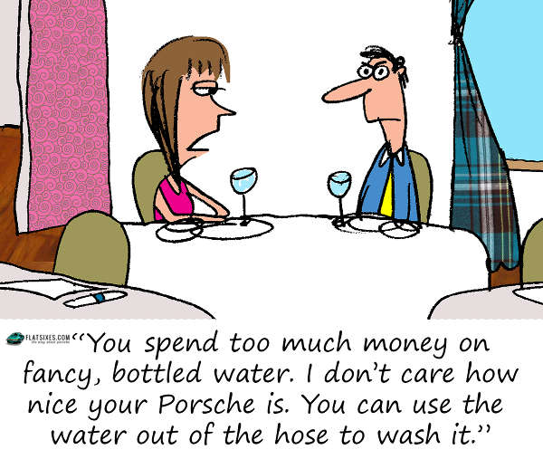PORSCHE CARTOON expensive water