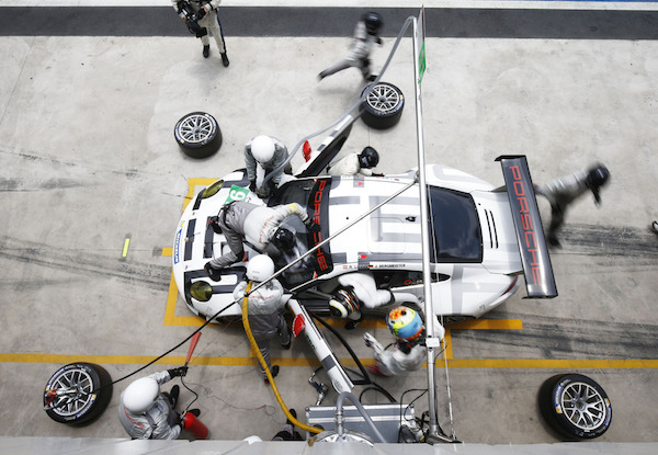 Porsche GT Le Mans in pits during WEC in Brazil 2014