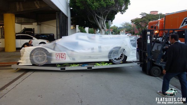 Porsche 919 on forklift