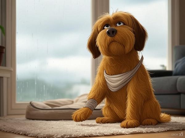 Bored Injured Dog