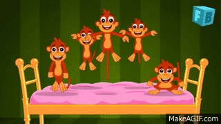 Monkeys on the bed