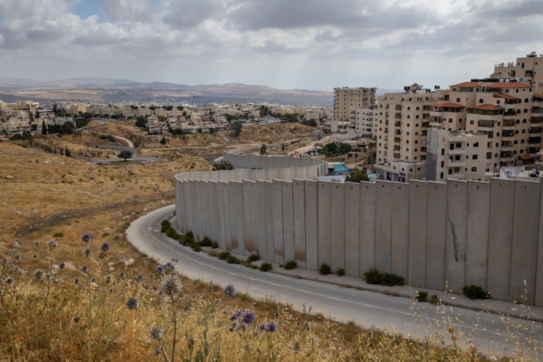 A view of the Shuafat refugee camp along a section of Israel's separation barrier in Jerusalem