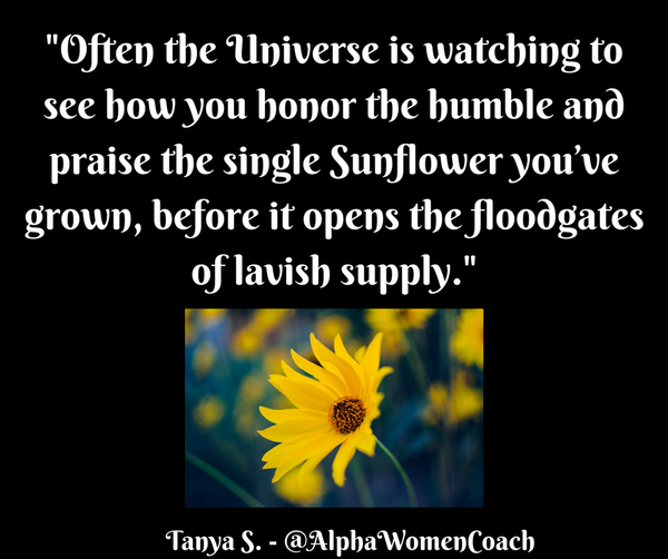 Often the Universe is watching to see how you honor the humble...