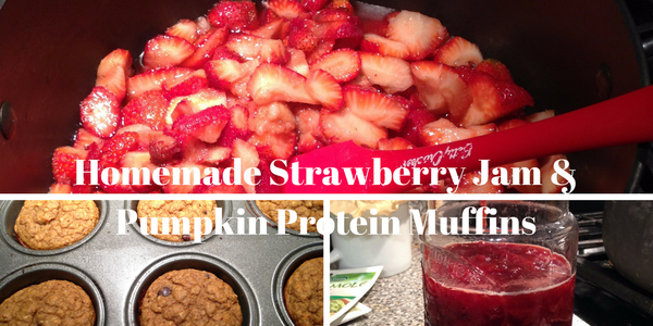 Homemade Strawberry Jam & Pumpkin Protein Muffins