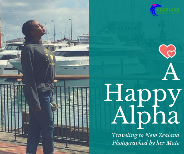 A Happy Alpha Traveling in New Zealand Photographed by her Mate!