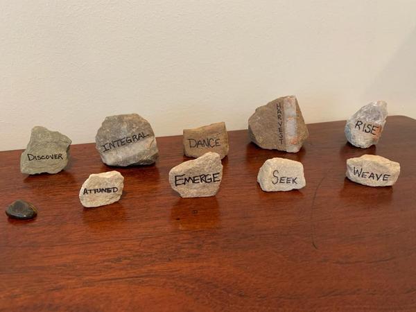 The rocks I found with the words.