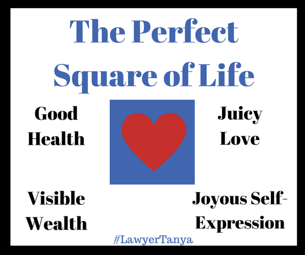 The Perfect Square of Life- Good Health, Juicy Love, Visible Wealth & Joyous Self-Expression