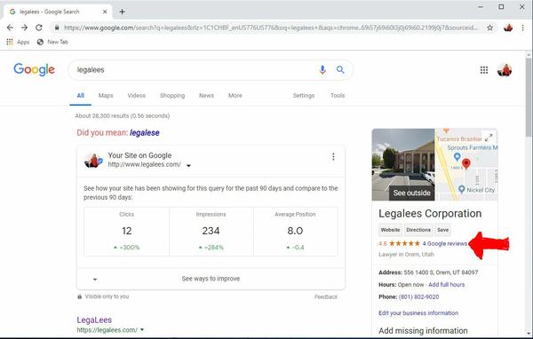 Google Search for LegaLees