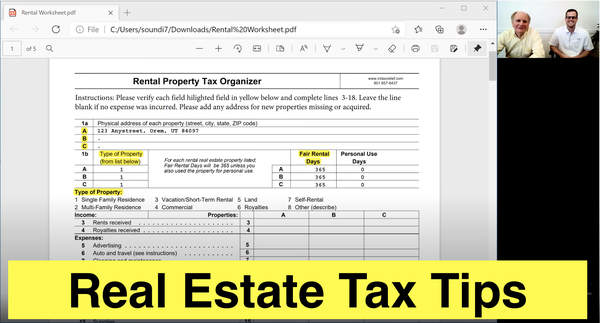 Real Estate Tax Worksheet
