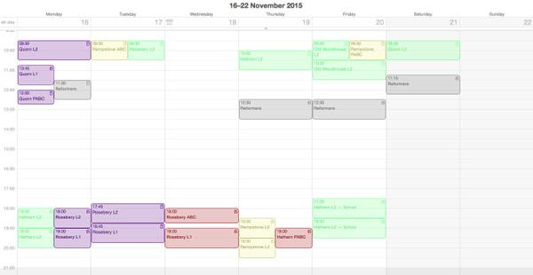 The Week's Classes