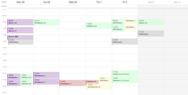 The Week's Classes