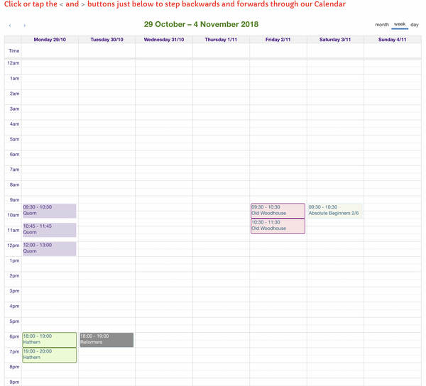 Click to see Calendar