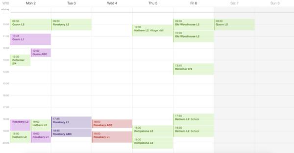 The Week's Classes