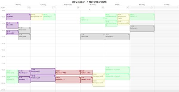 The Week's Classes